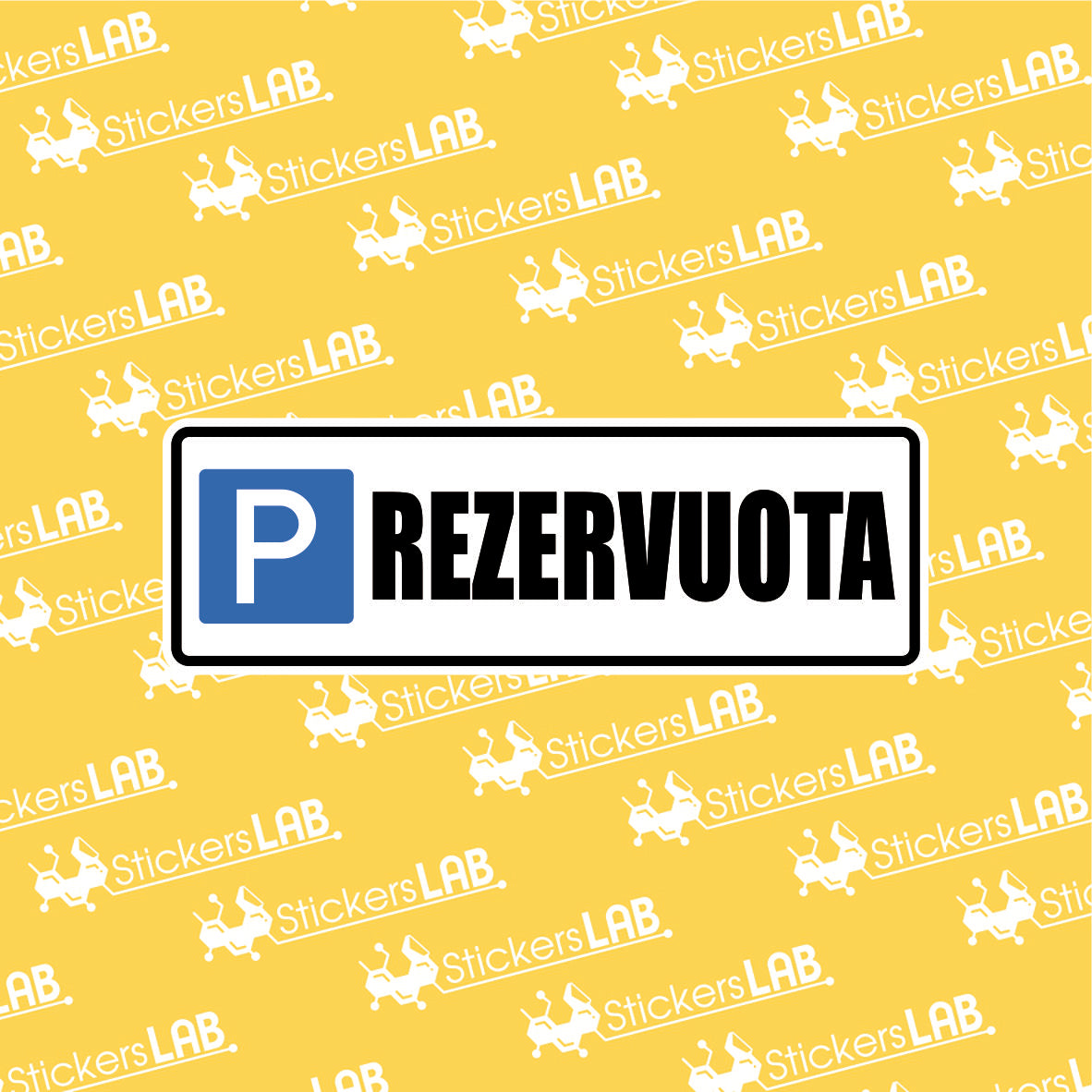 Ženklas su užrašu "REZERVUOTA PARKINGO VIETA"