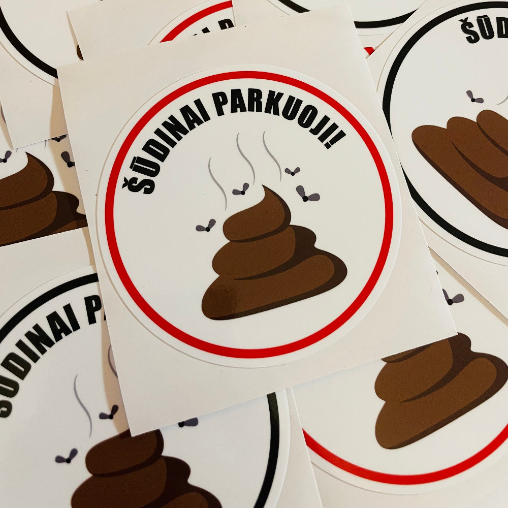 Lipdukas "ŠŪDINAI PARKUOJI" spalvotas