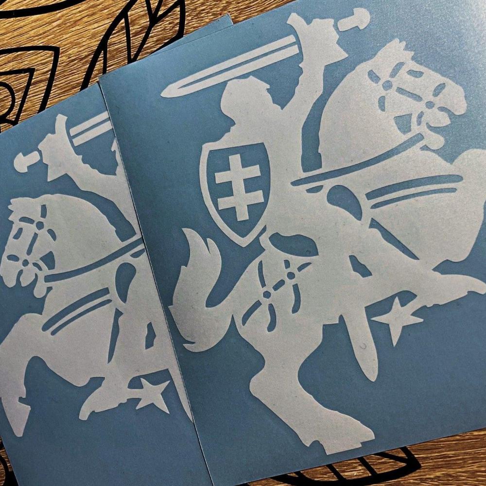 Vyčio lipdukas baltas