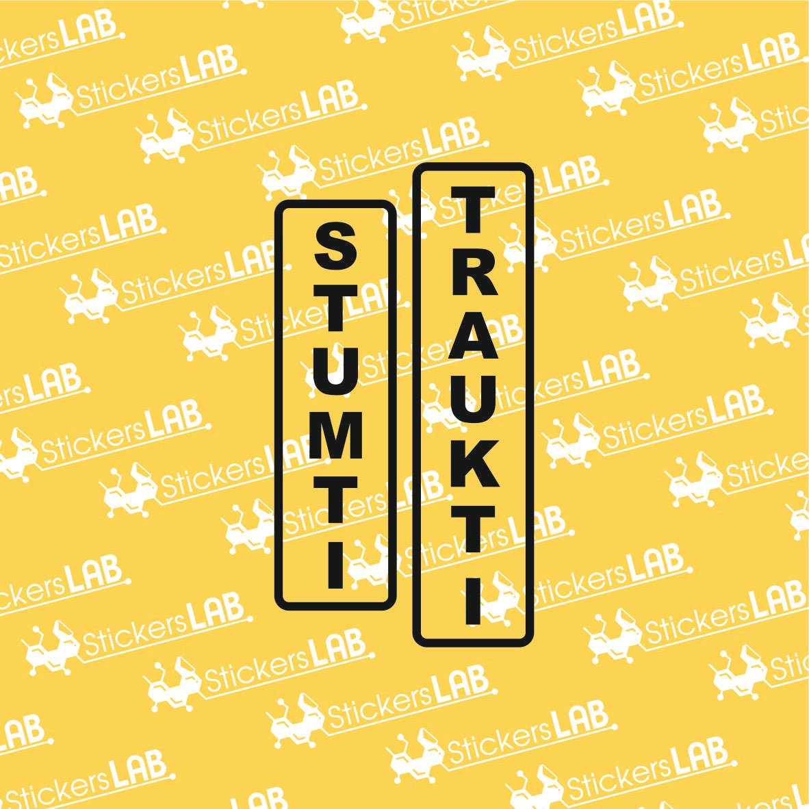 Lipdukas "STUMTI/TRAUKTI" ant durų (ST1) komplektas 2vnt - StickersLAB