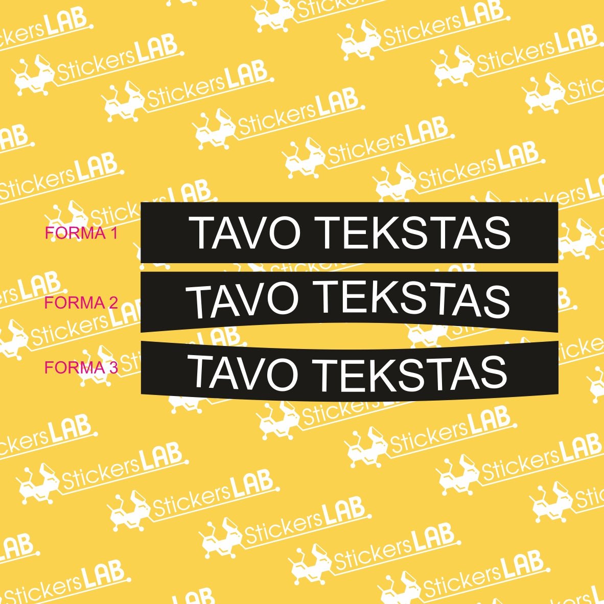 Lipdukas "Juosta nuo saulės (baneris) stiklui" su tekstu - StickersLAB