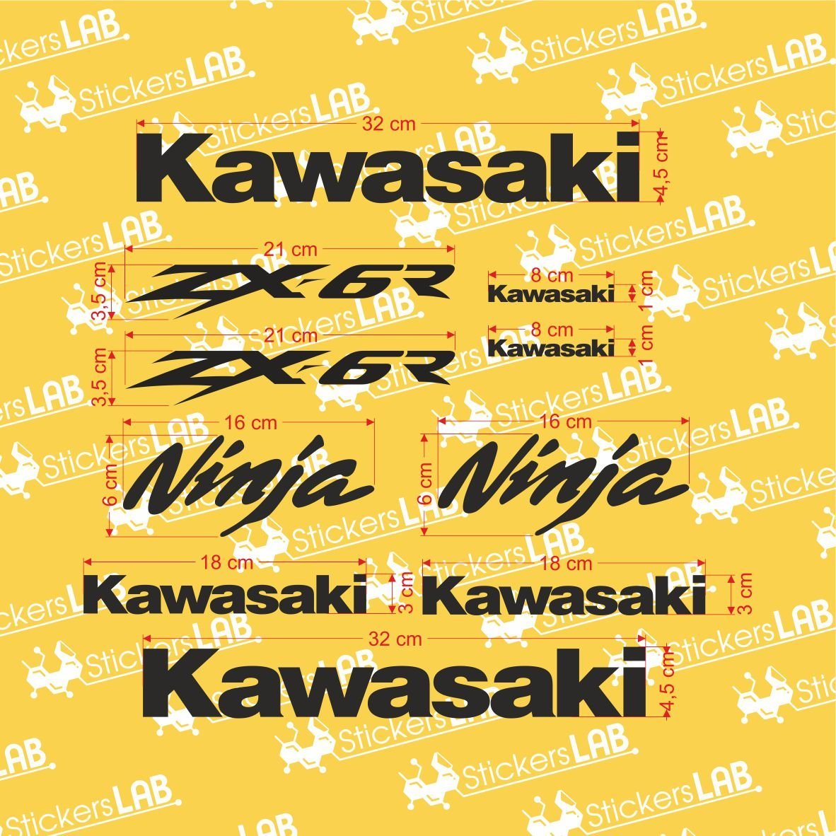 Kawasaki ZX-6R Ninja lipdukai – StickersLAB