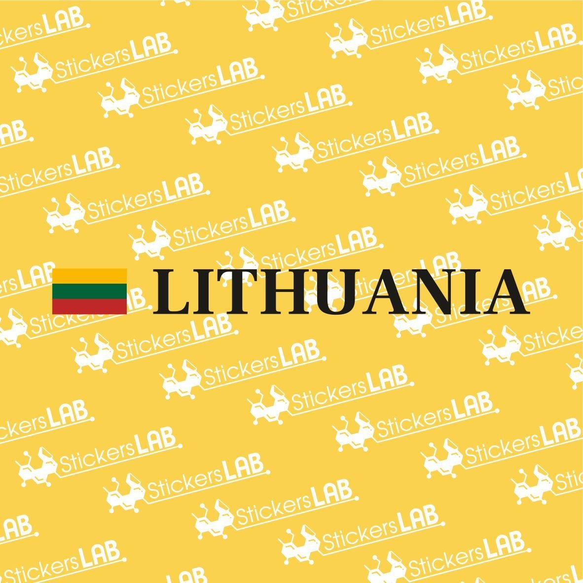 LT lipdukas su vėliava "Lithuania" - StickersLAB
