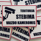 Ženklas su užrašu "TERITORIJA STEBIMA KAMEROMIS"
