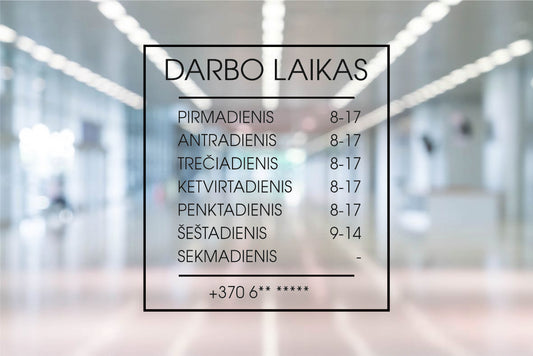 lipdukas su darbo laiku