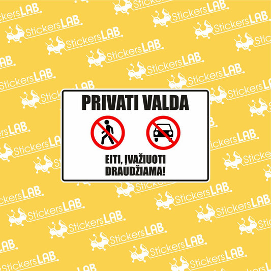 Ženklas su užrašu "EITI, ĮVAŽIUOTI DRAUDŽIAMA"