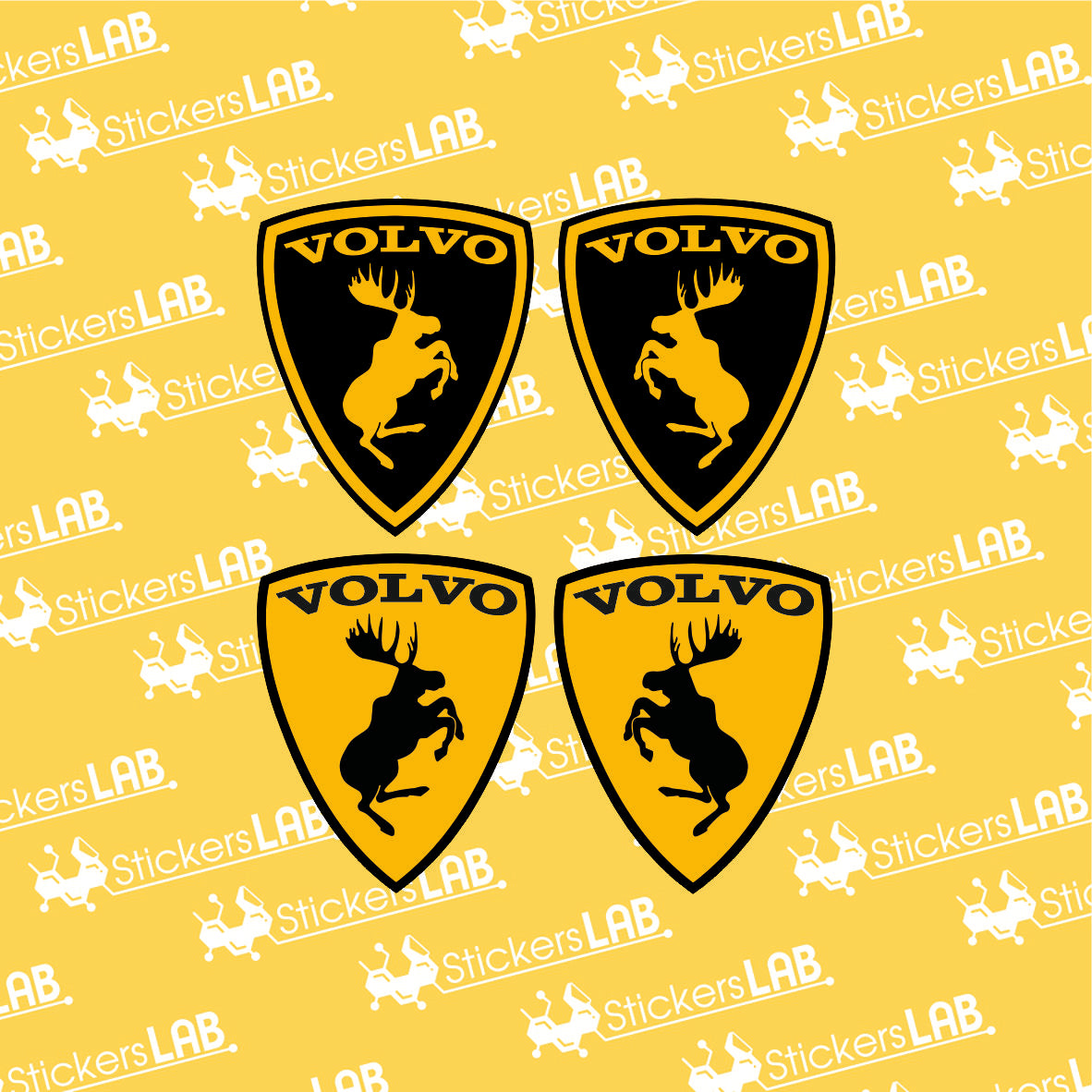 volvo lipdukai geltoni ir juodi