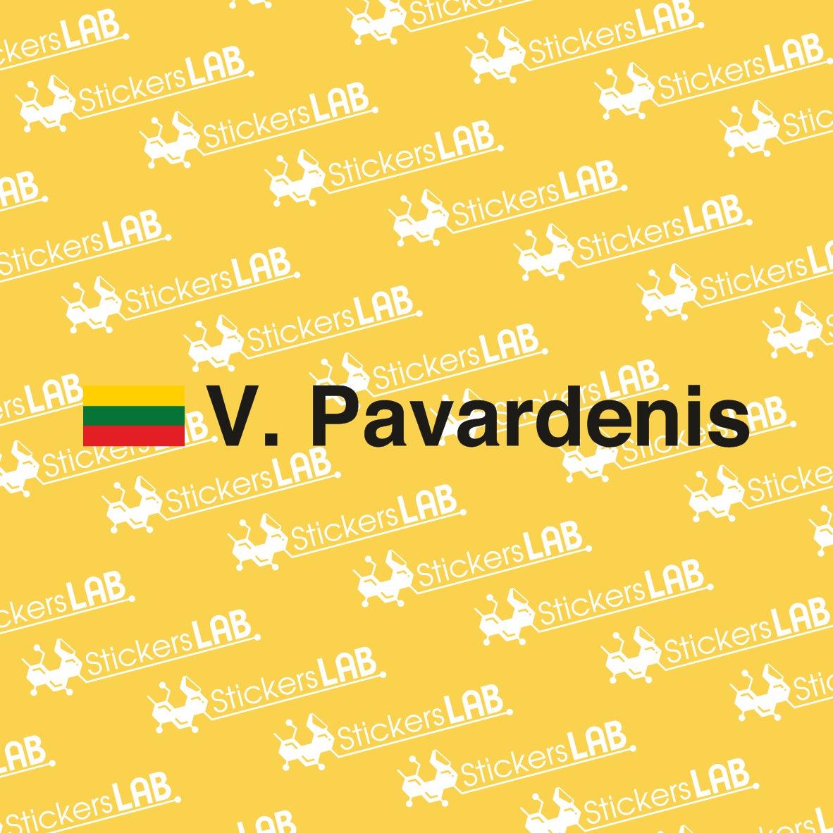 Pavardės lipdukas su trispalve (komplektas 2vnt)
