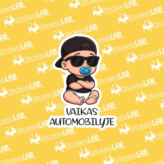 Lipdukas "Vaikas automobilyje"