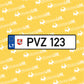 Valstybinių numerių lipdukų komplektas
