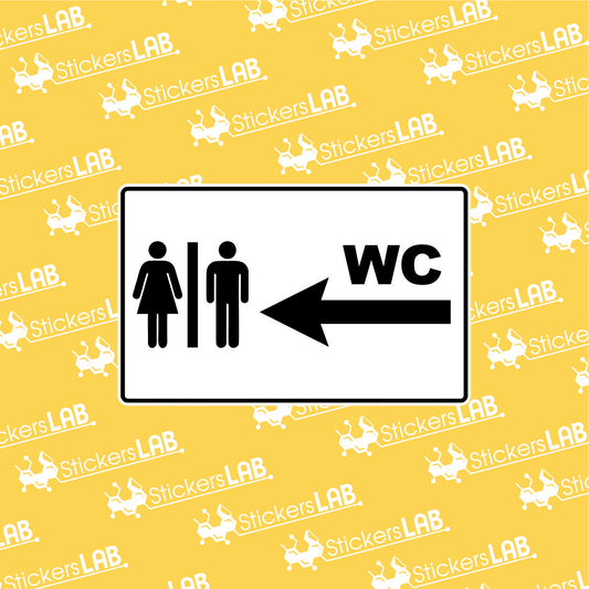 Ženklas su užrašu "WC"