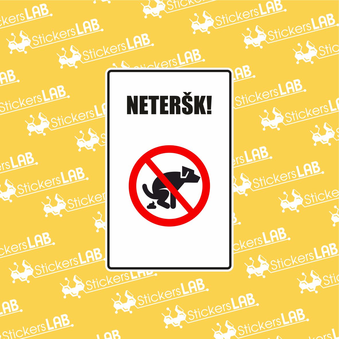 Ženklas su užrašu "NETERŠK" - StickersLAB