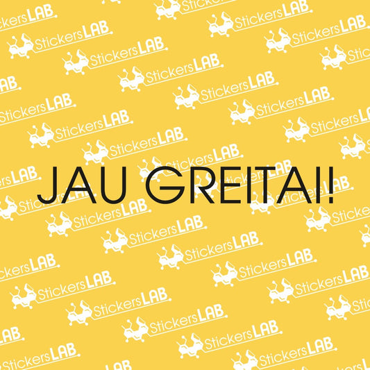 Lipdukas "JAU GREITAI!" ant durų/langų (JG3) - StickersLAB