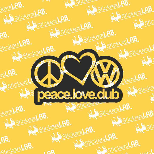 Lipdukas VW "Peace love dub" - StickersLAB