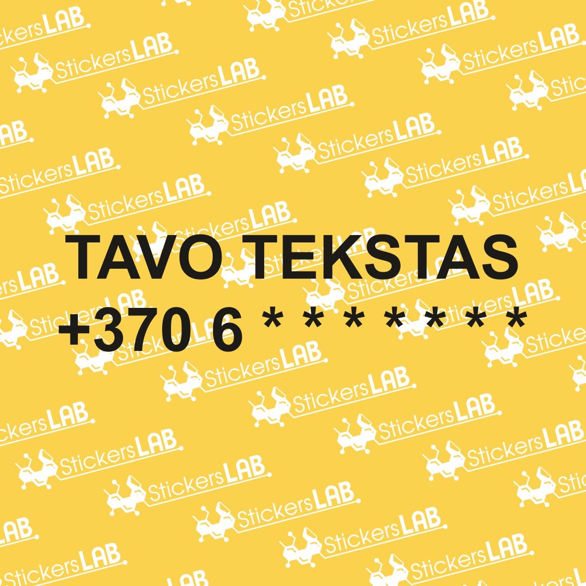 Reklaminis lipdukas automobilio šonams (tekstas + tel. numeris) - StickersLAB