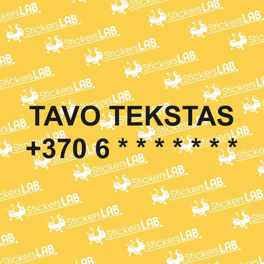 Reklaminis lipdukas automobilio šonams (tekstas + tel. numeris) - StickersLAB